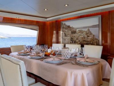 Athens Gold Yachting - Efmaria interior dining table